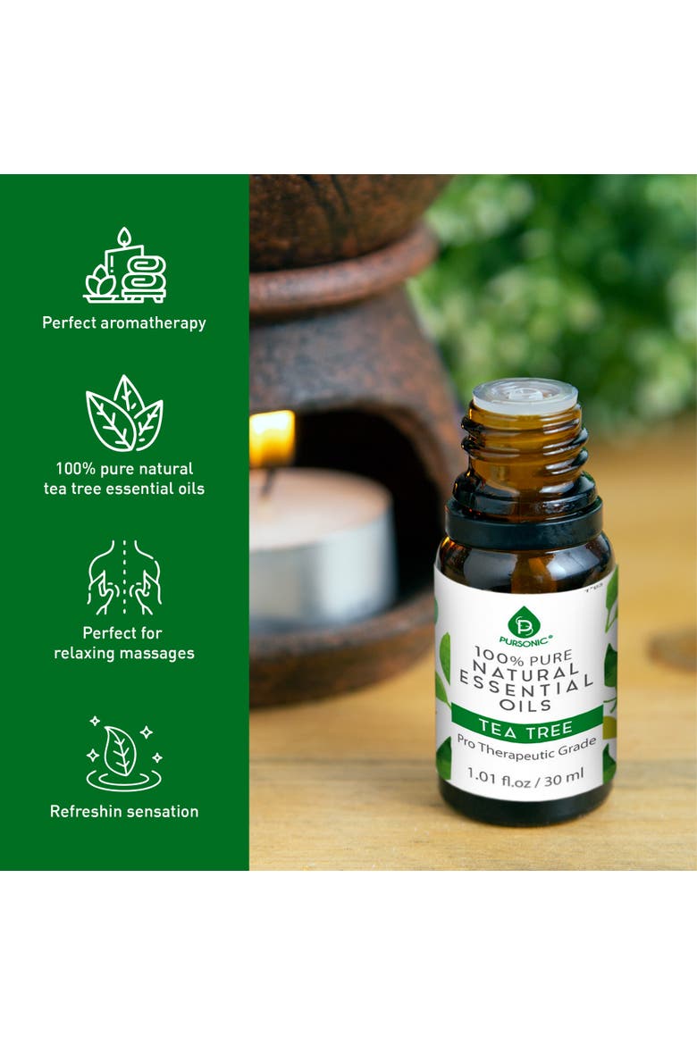 100% Pure & Natural Tea Tree Essential Oils, Alternate, color, Green