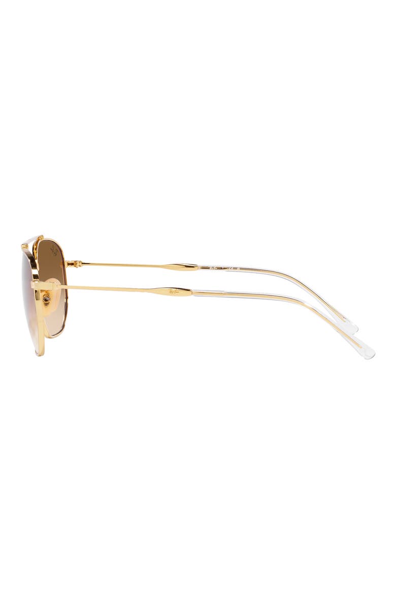 57mm Gradient Square Aviator Sunglasses, Alternate, color, GOLD FLASH