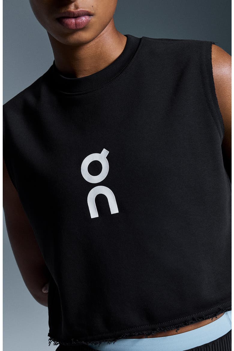 Club Logo Crop Muscle Tank, Alternate, color, BLACK