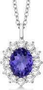 ALLUREZ Oval Tanzanite & Diamond Lady Di Pendant 14k
