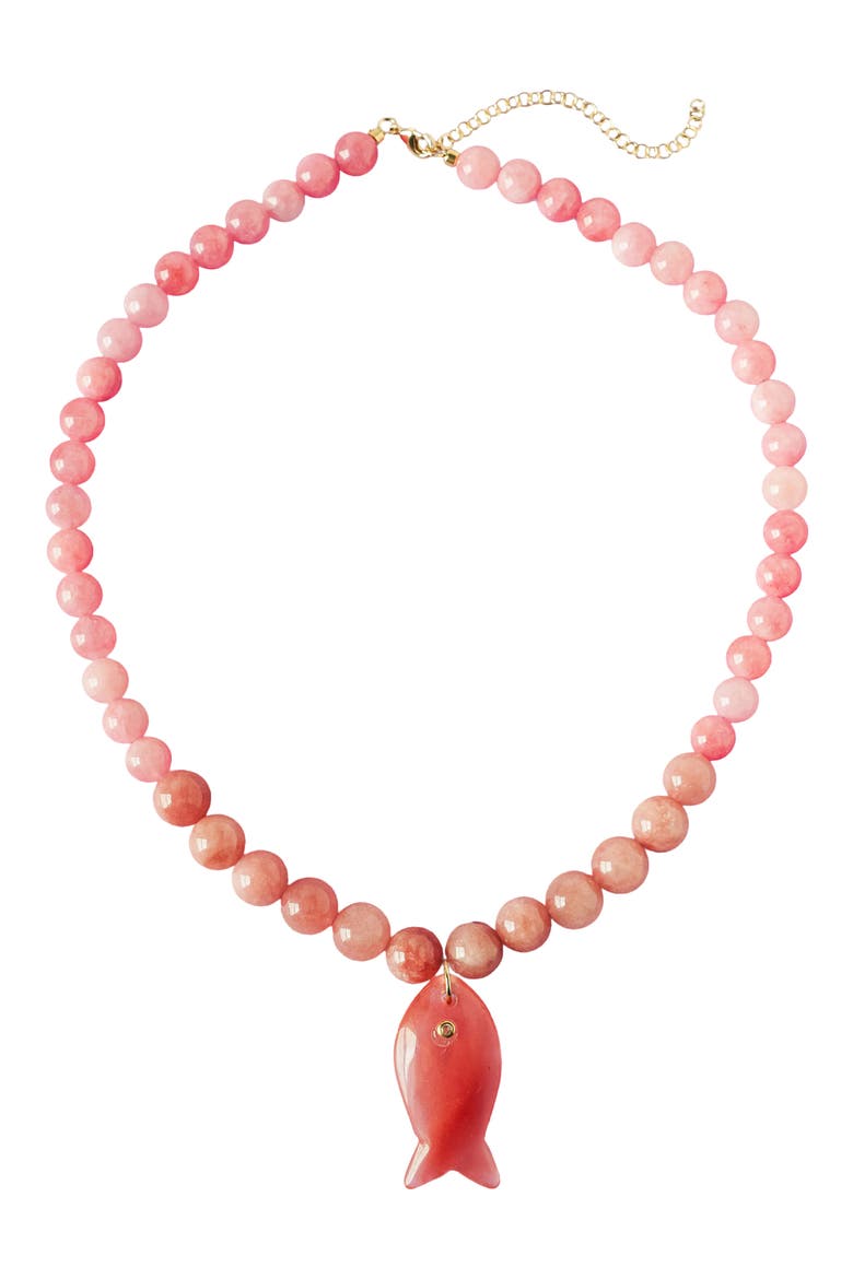 Coral Bay Fish Pendant Necklace, Main, color, PINK