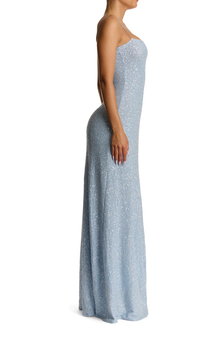 Naked Wardrobe Sequin Embroidery Dress, Alternate, color, Soft Blue