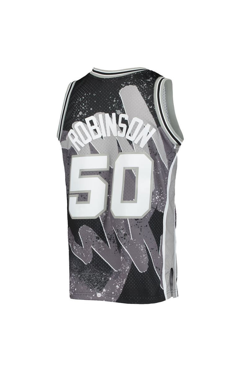 Mitchell & Ness Men's Mitchell & Ness David Robinson Black San Antonio Spurs Hardwood Classics 1998/99 Hyper Hoops Swingman Jersey, Alternate, color, 