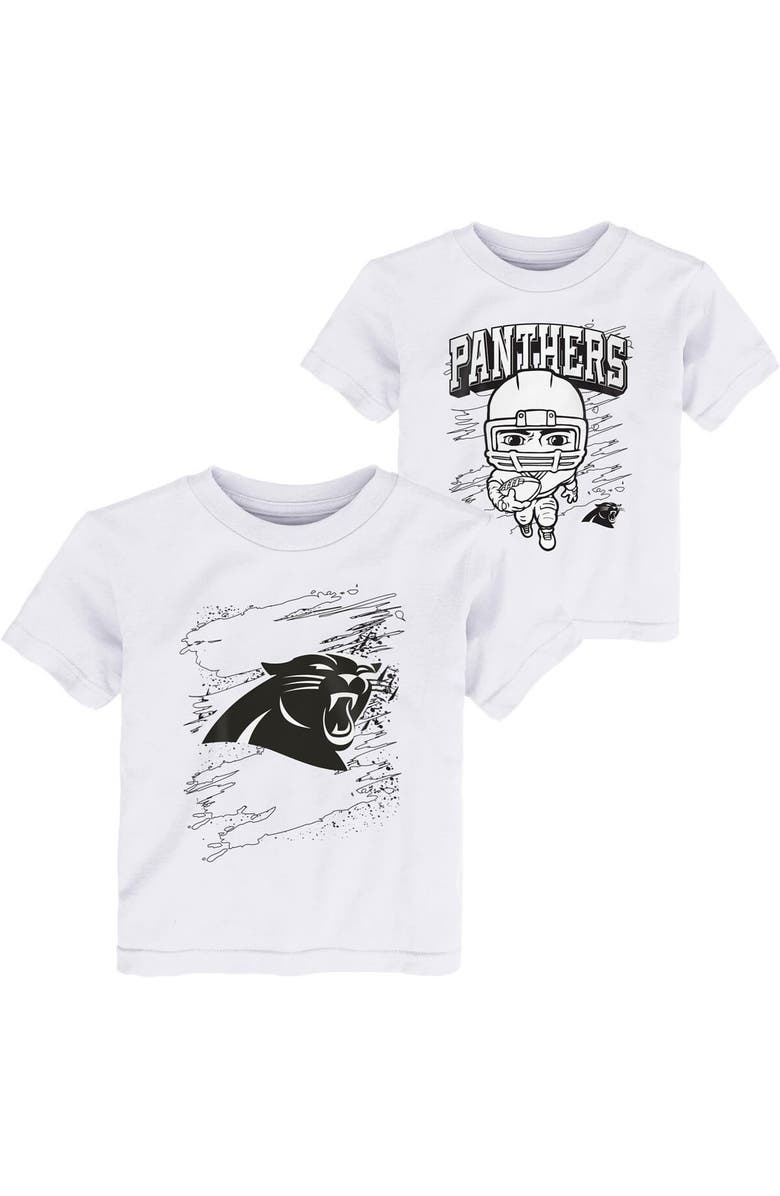 Outerstuff Toddler White Carolina Panthers Coloring Activity Two-Pack T-Shirt Set, Main, color, 