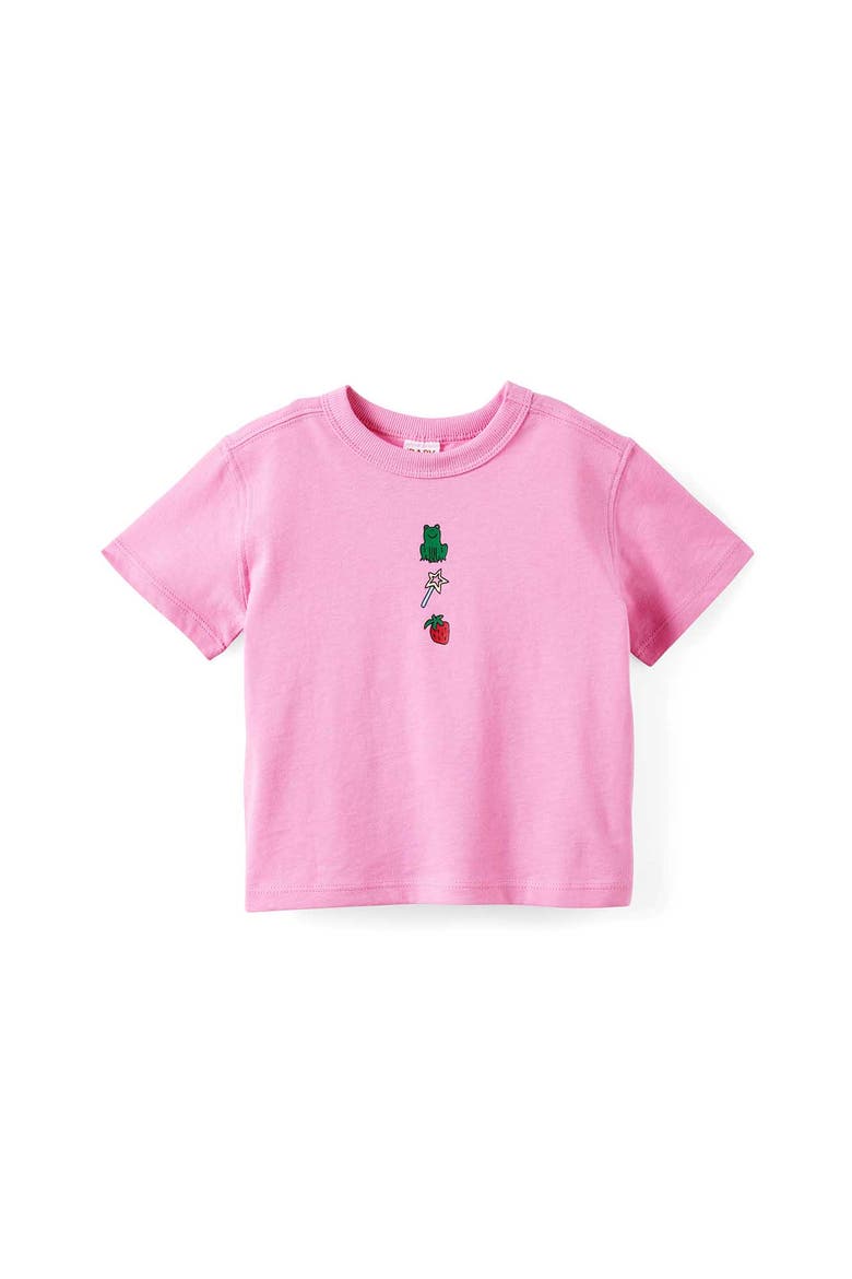 Baby Essential Short Sleeve Graphic Tee, Alternate, color, Strawberry Milk Frog