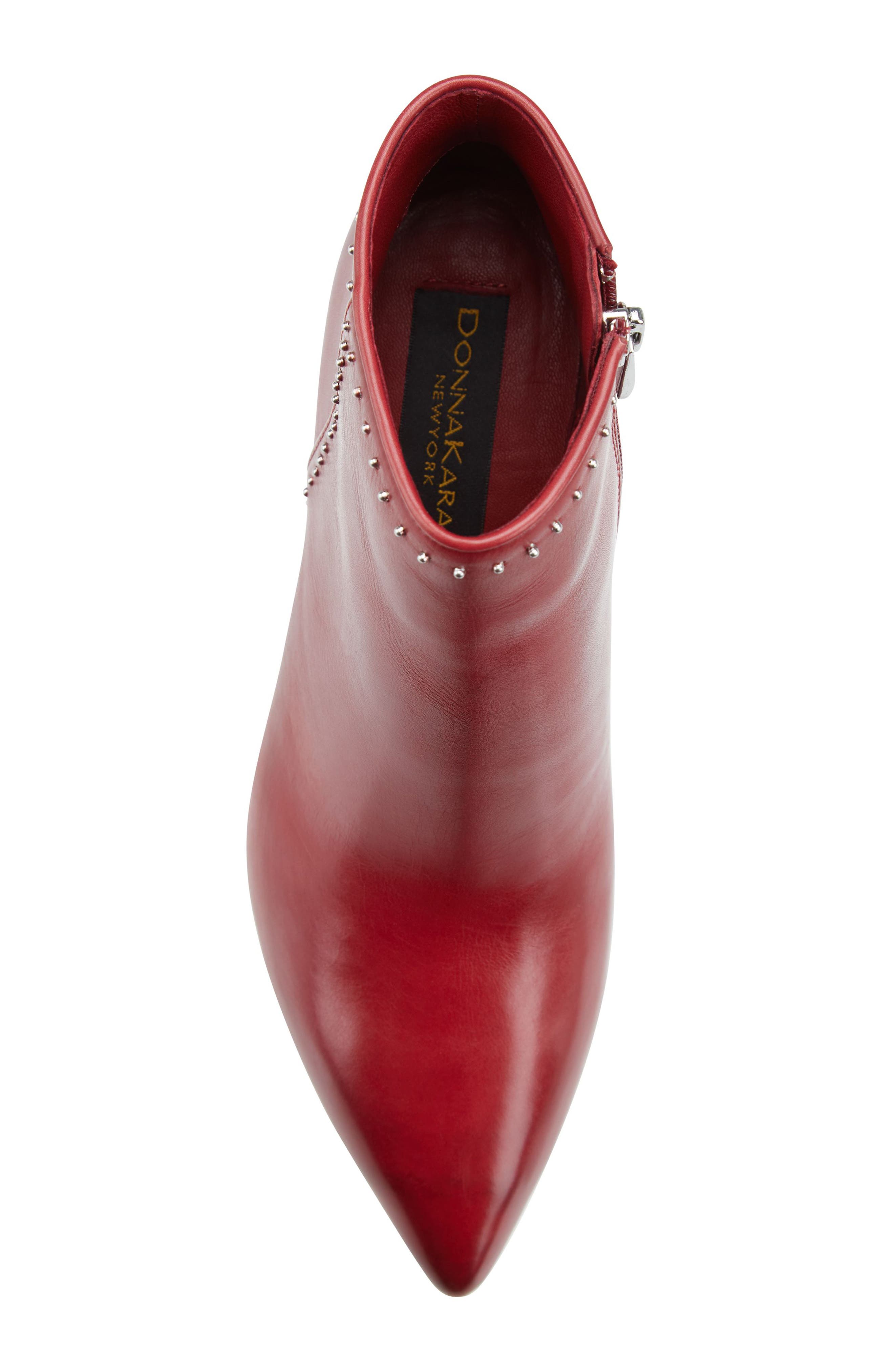 Donna Karan Lizzy Studded Bootie, Alternate, color, DEEP RED LEATHER