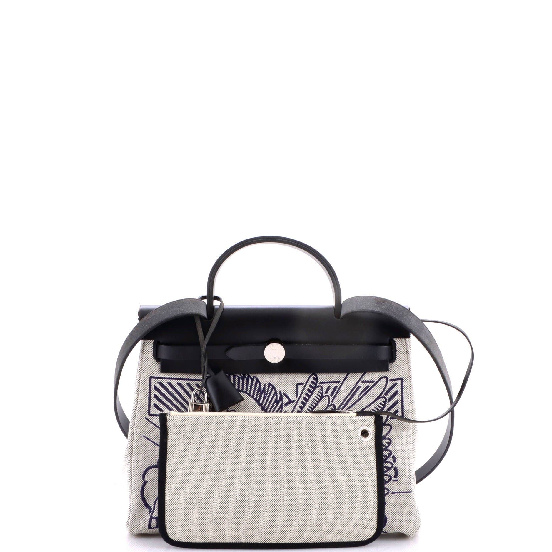 Herbag Zip Pegase Pop Toile and Leather 31, Alternate, color, Blue