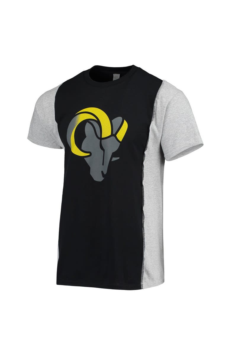 REFRIED APPAREL Men's Refried Apparel Black/Heathered Gray Los Angeles Rams Sustainable Split T-Shirt, Alternate, color, Black