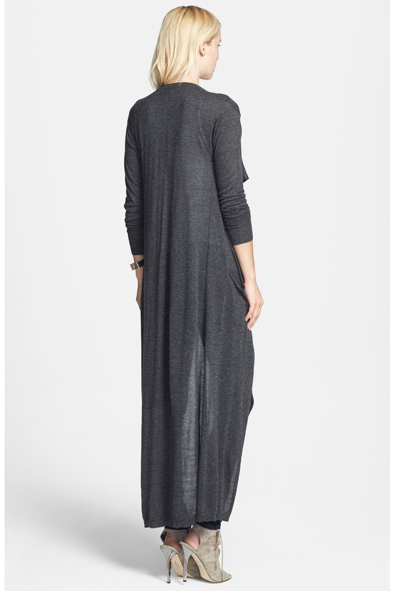 Drape Front Duster Cardigan, Alternate, color, CHARCOAL