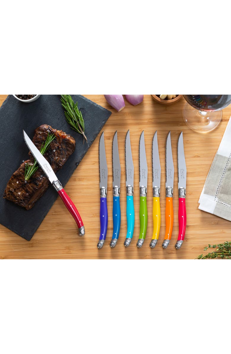 FRENCH HOME Laguiole Steak Knife - Set of 4, Alternate, color, Purple Multi