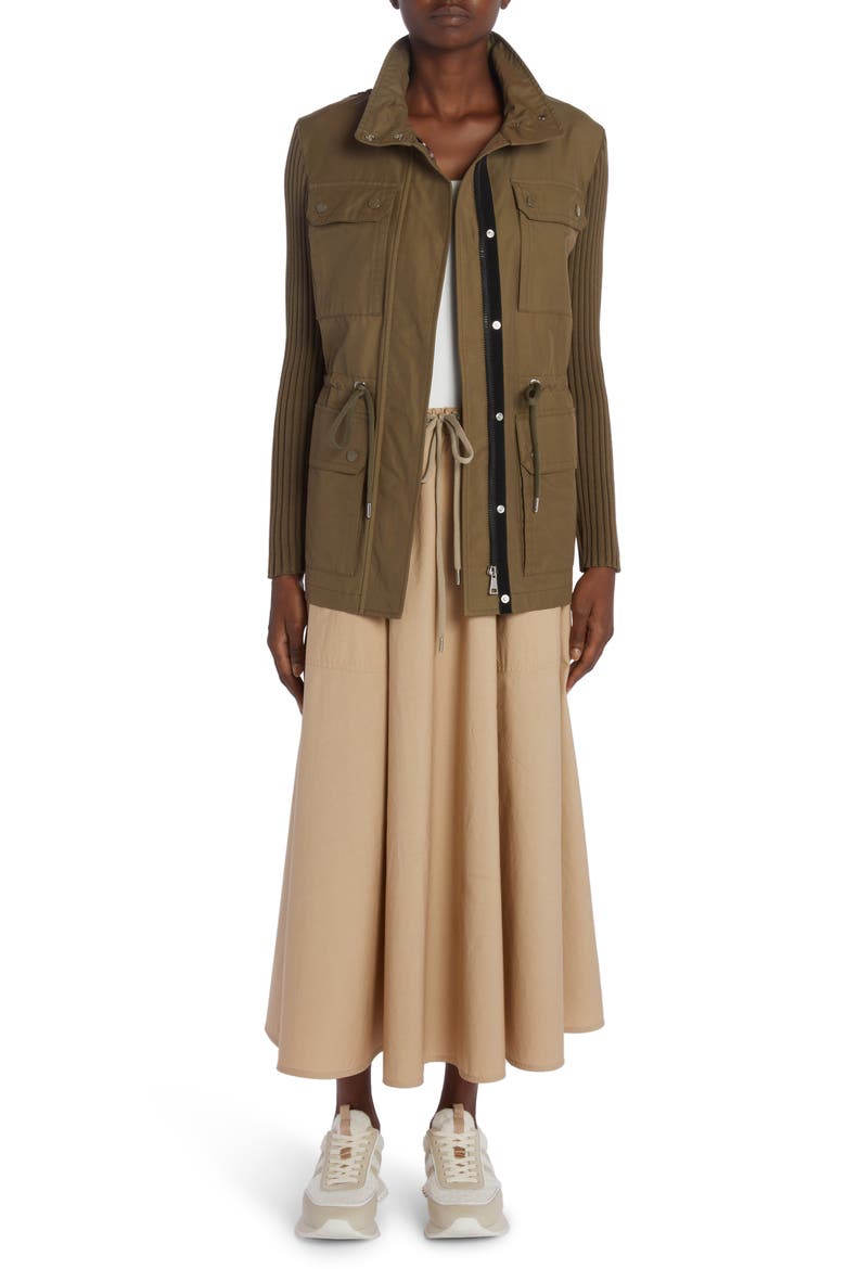 Cotton Midi Skirt, Alternate, color, CROISSANT