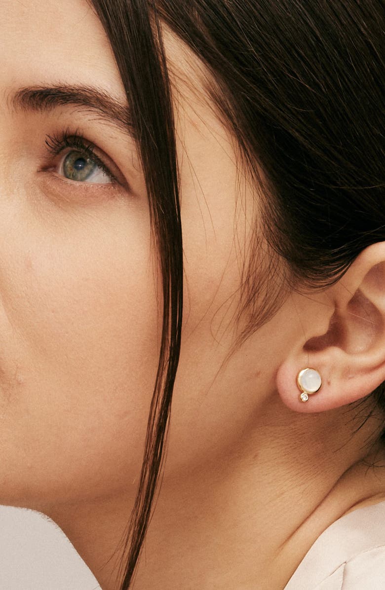 SYNA Cirra Mini Studs, Alternate, color, Moon Quartz