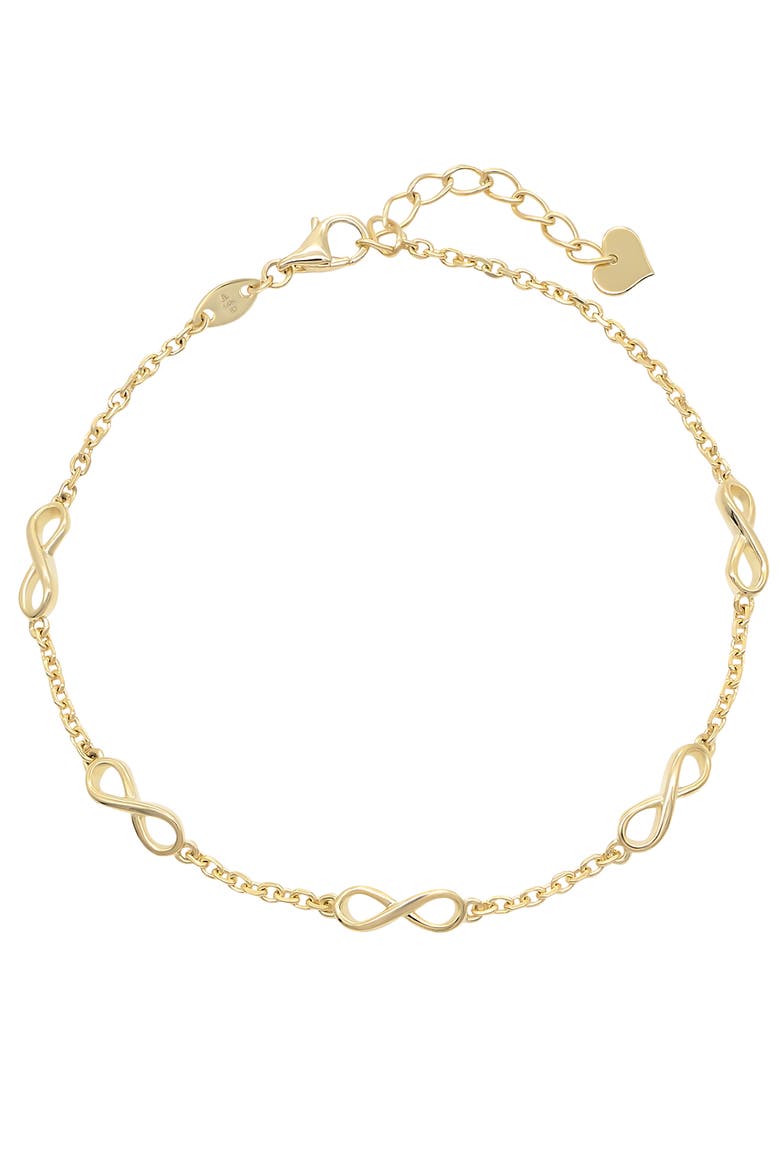 Infinity Five-Charm Chain Bracelet in 14K Gold, Main, color, Yellow Gold