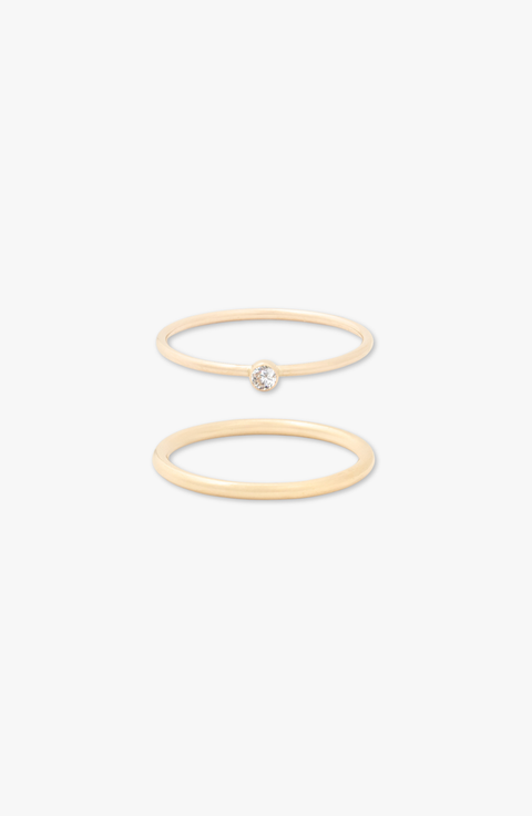 April Birthstone 14k Gold Filled Dainty Ring Stacking Set