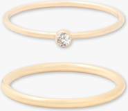 CUFFED BY NANO April Birthstone 14k Gold Filled Dainty Ring Stacking Set
