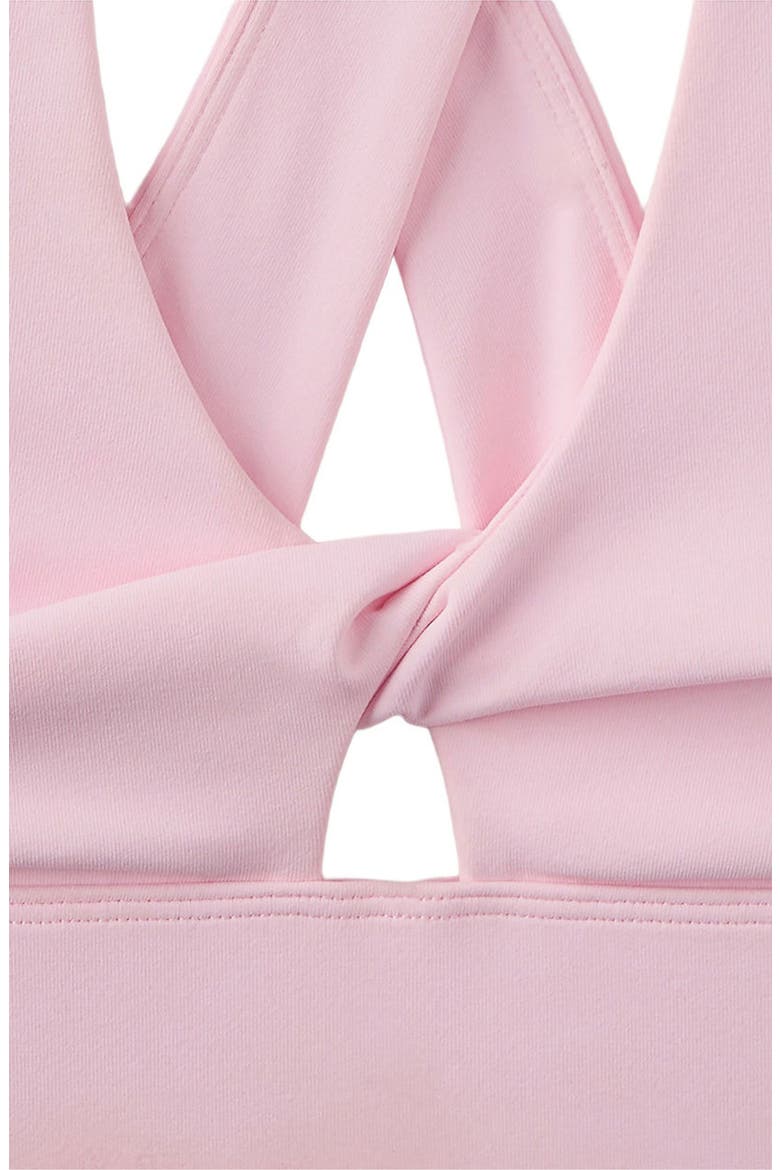 Women's Oasis Twist Medium Impact Sports Bra, Alternate, color, Soft Pink