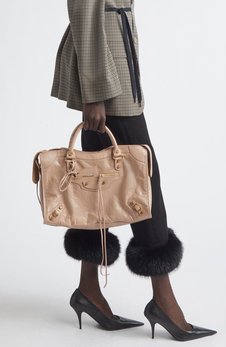 Balenciaga Medium Le City Arena Leather Tote, Alternate, color, 5833 Blush