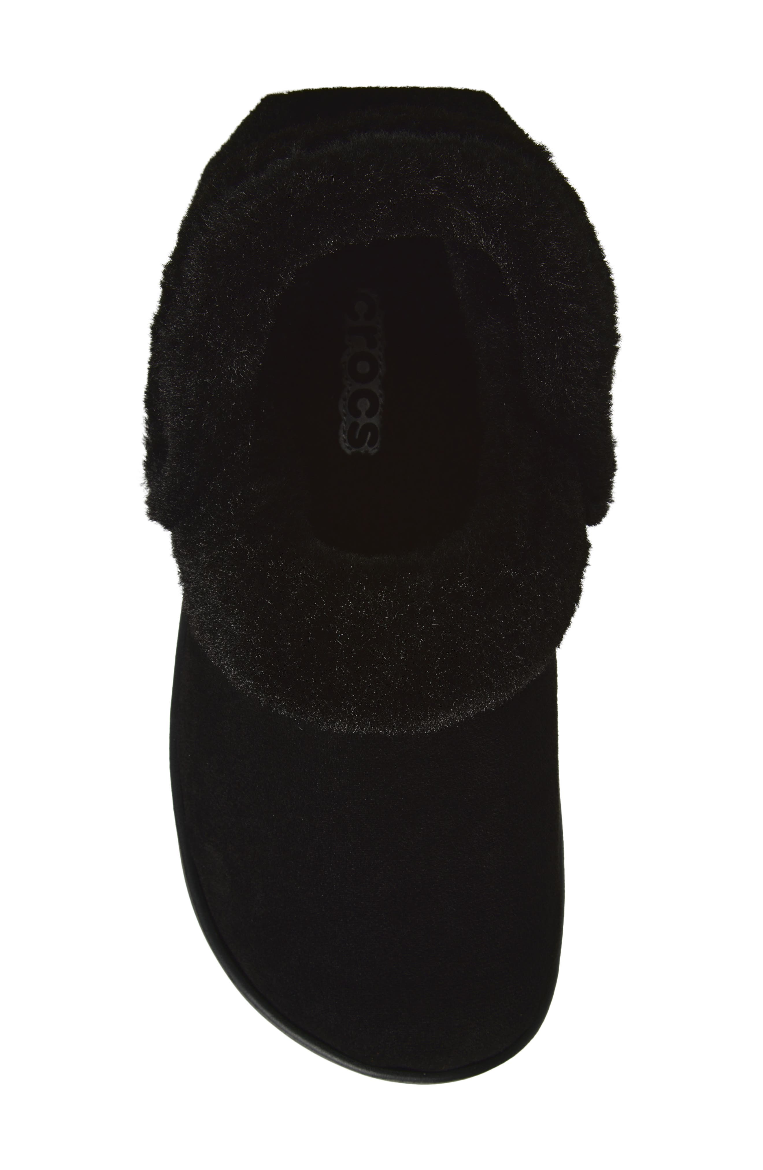 CROCS Unfurgettable Faux Suede & Faux Fur Clog, Alternate, color, Black