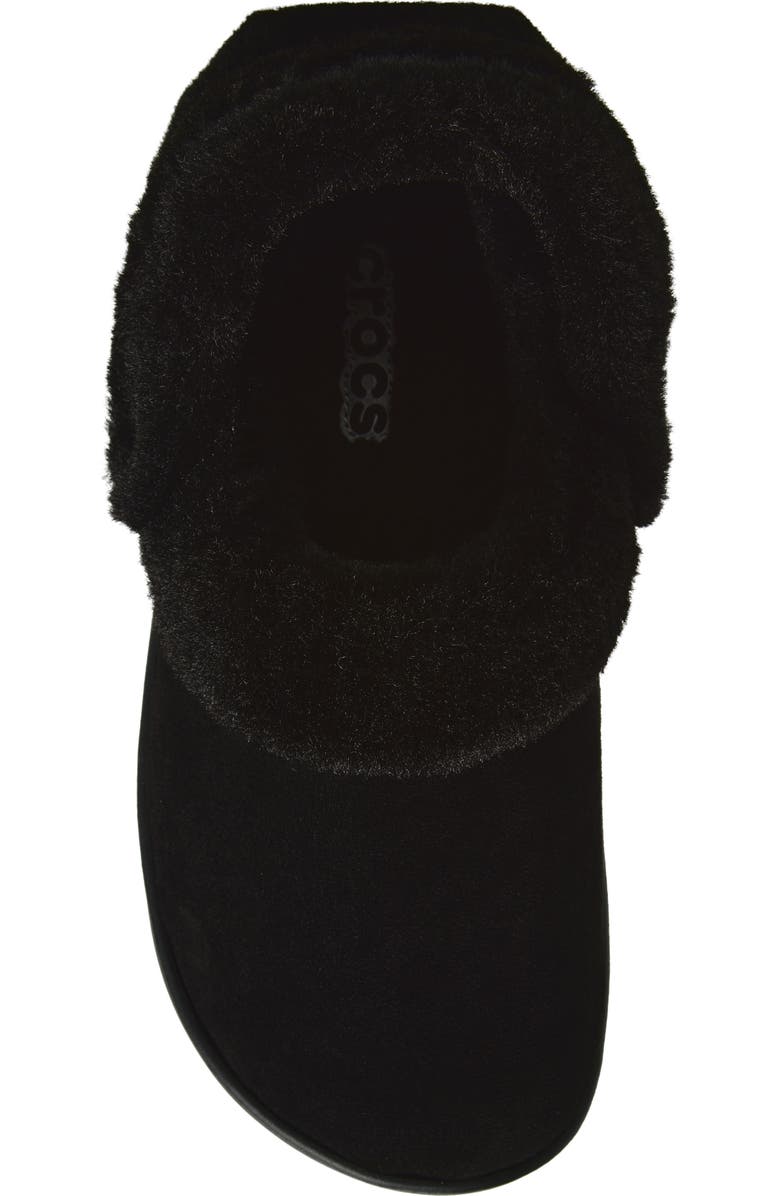 CROCS Unfurgettable Faux Suede & Faux Fur Clog, Alternate, color, Black