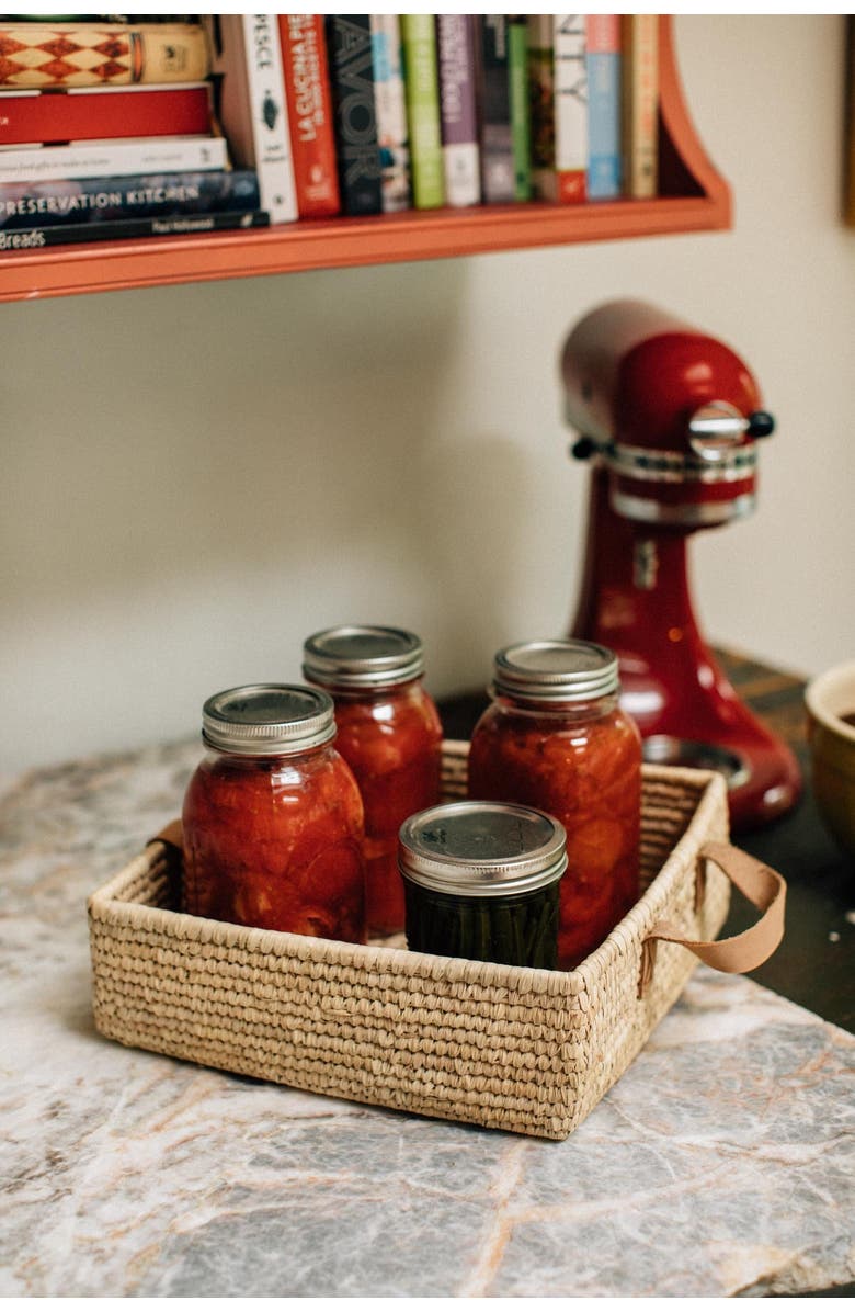 Ten Thousand Villages Square Handled Basket, Alternate, color, Brown