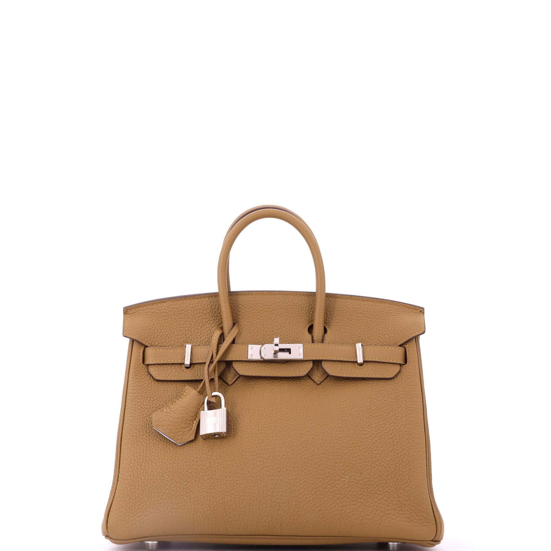 Pre-Owned Hermes Birkin Handbag Verso Togo with Palladium Hardware 25, Main, color, Verso - Broze Dore/Bleu Brume
