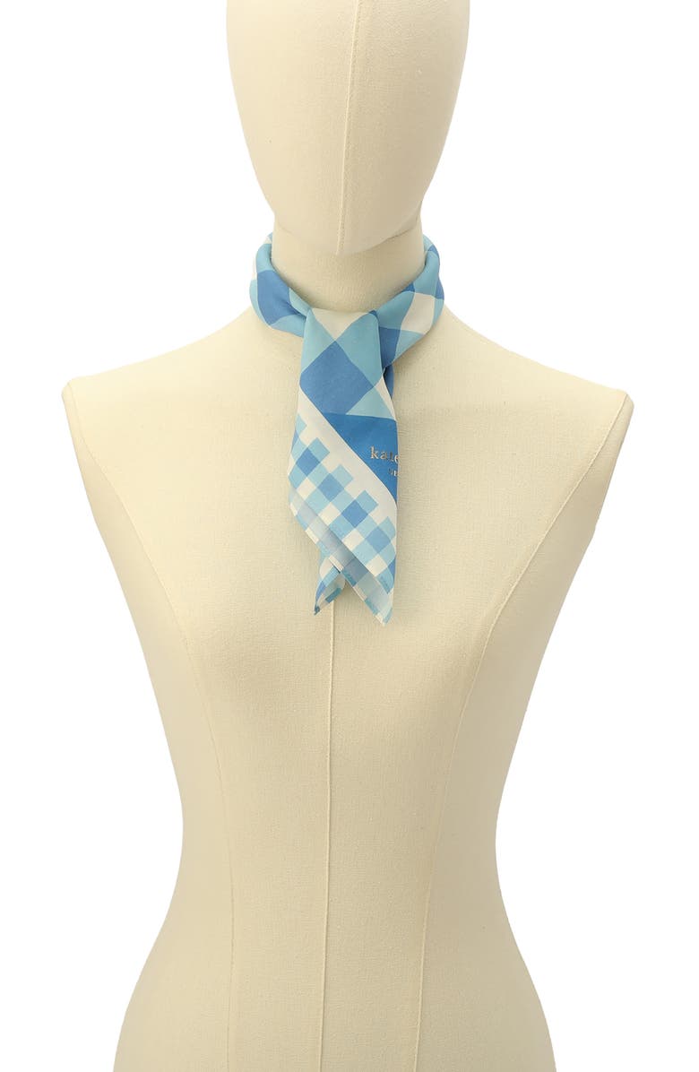 Kate Spade New York beach plaid cotton & silk bandana, Alternate, color, 