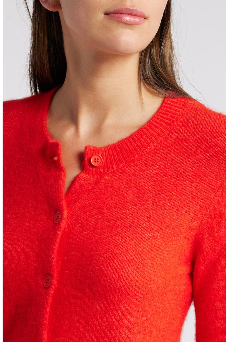 Matilda Button-Up Cardigan, Alternate, color, CHERRY