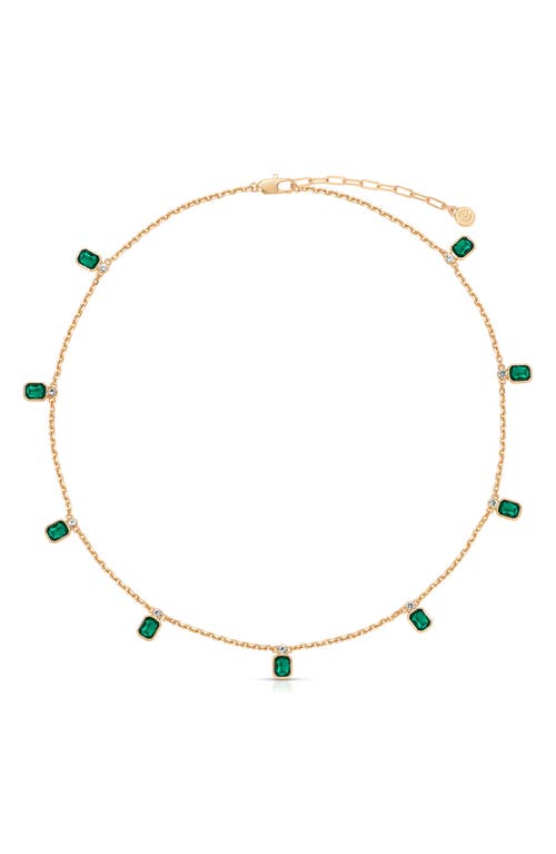 Ettika Deco Charm Necklace in Green 