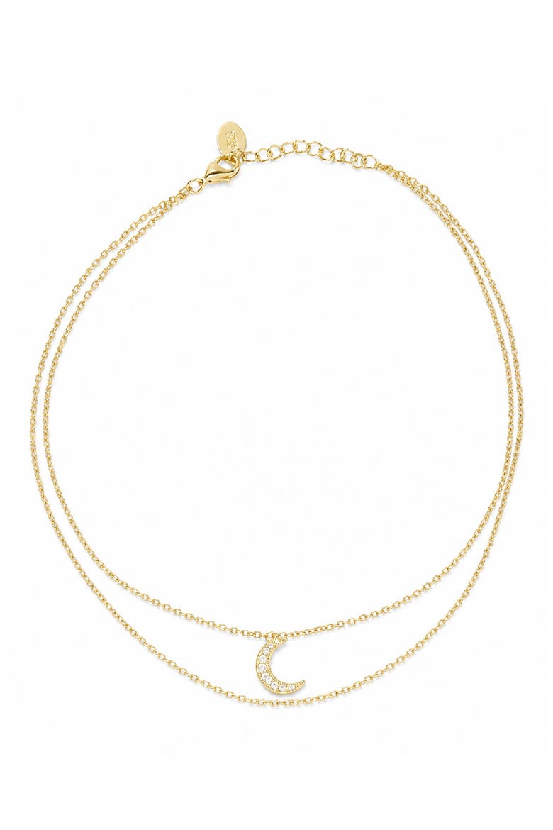 Natalie Sterling Silver Moon Anklet, Main, color, GOLD