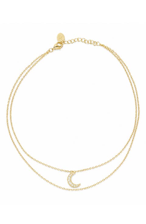 Natalie Sterling Silver Moon Anklet