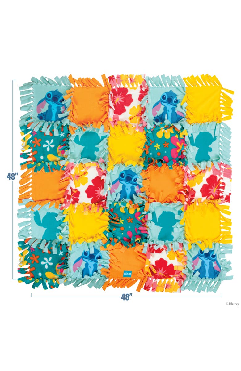 Fashion Angels Disney Stitch Nosew Blanket Kit Make 48" Throw, Kids 6+ Craft, Alternate, color, Multicolored