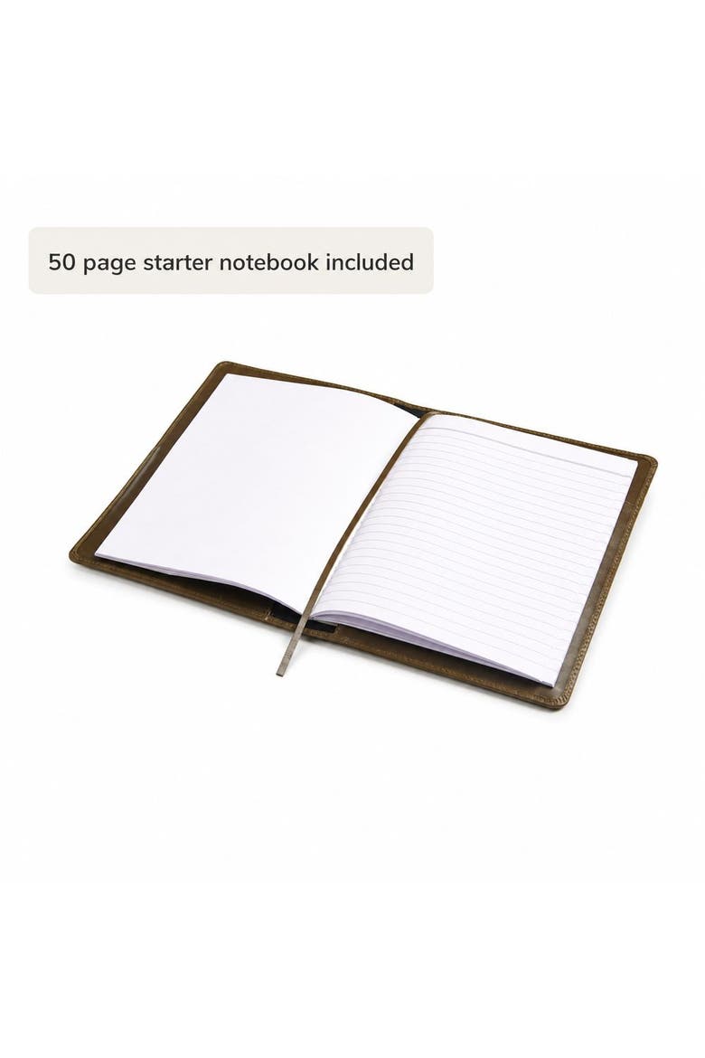 Theodore A5 Leather Journal Cover, Alternate, color, Olive Green