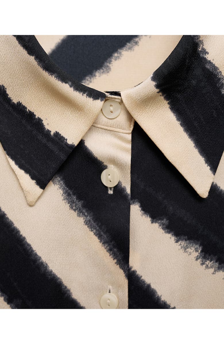 MANGO Print Satin Button-Up Shirt, Alternate, color, 