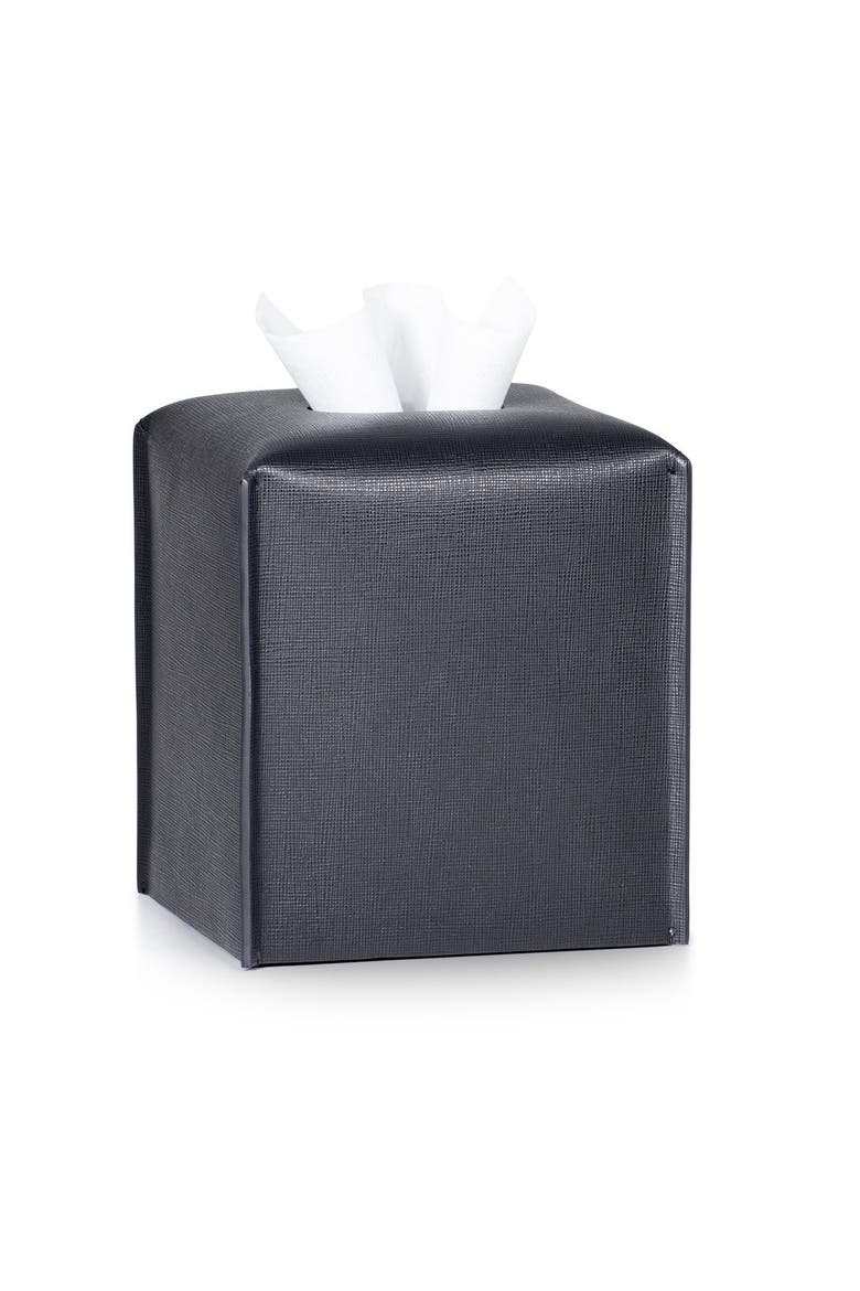 Piega Saffiano Black Tissue Cover, Main, color, BLACK