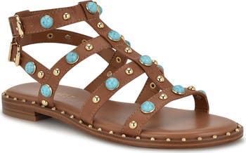 Nine West Mindela Studded Gladiator Sandal (Women) | Nordstrom