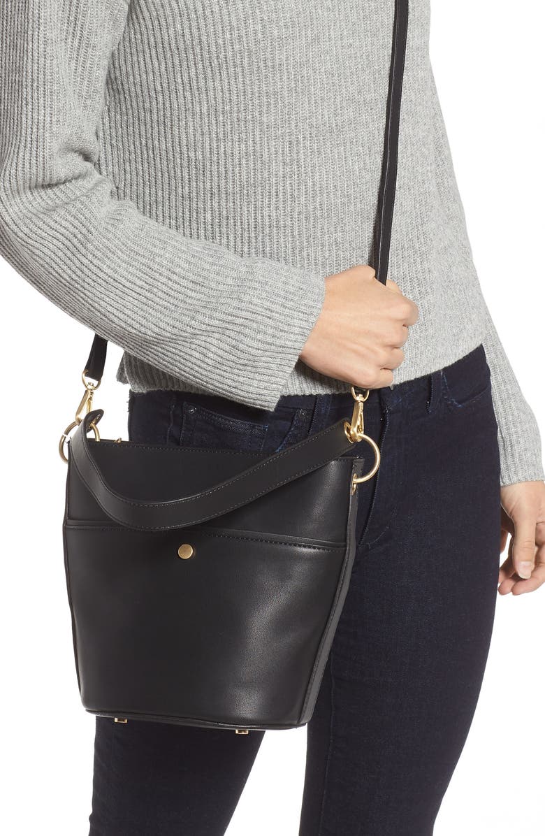 Sole Society Faux Leather Bucket Bag, Alternate, color,