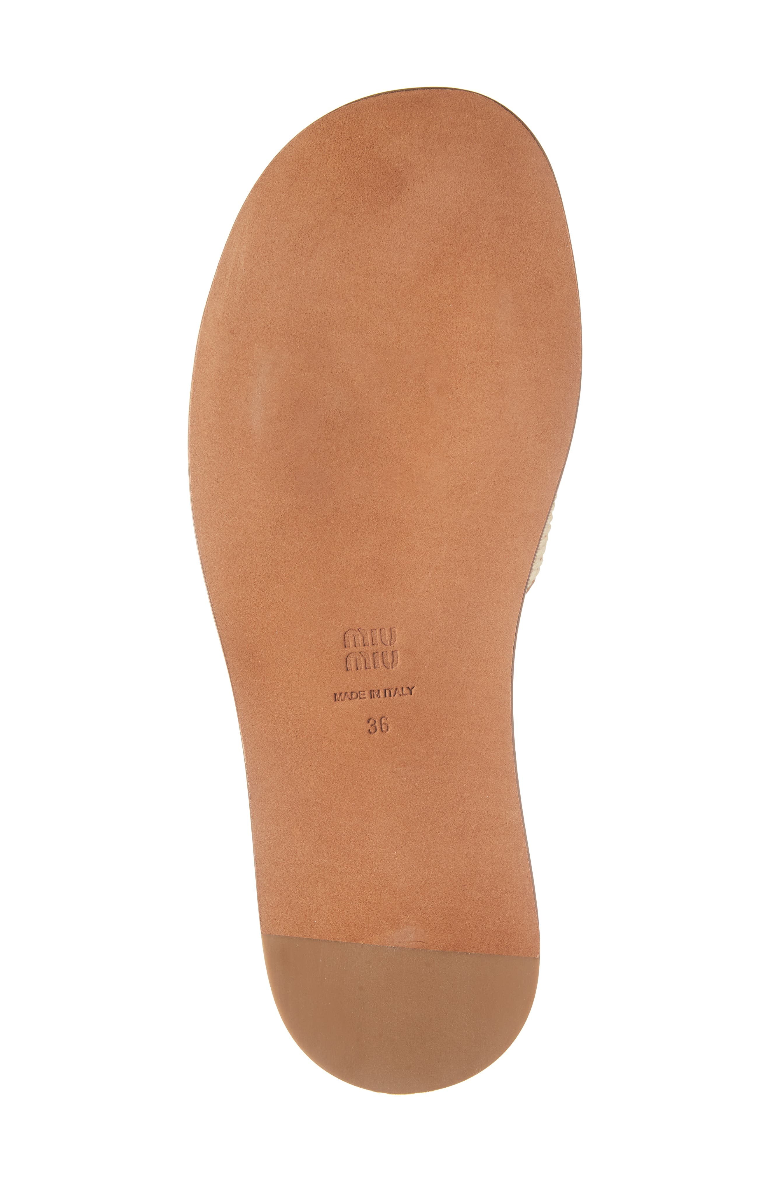 Miu Miu Logo Raffia Slide Sandal, Alternate, color, 