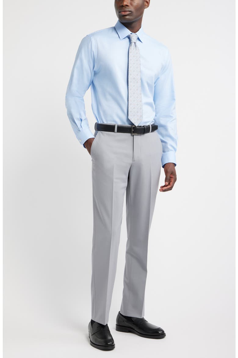 Traditional Fit Cotton Oxford Non-Iron Dress Shirt, Alternate, color, BLUE- WHITE ROYAL OXFORD