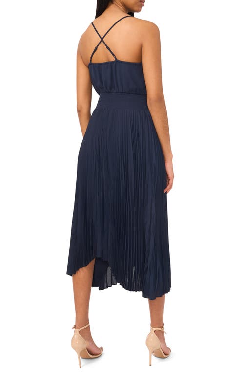 Halogen ® Pleated Sharkbite Hem Midi Dress In Ink