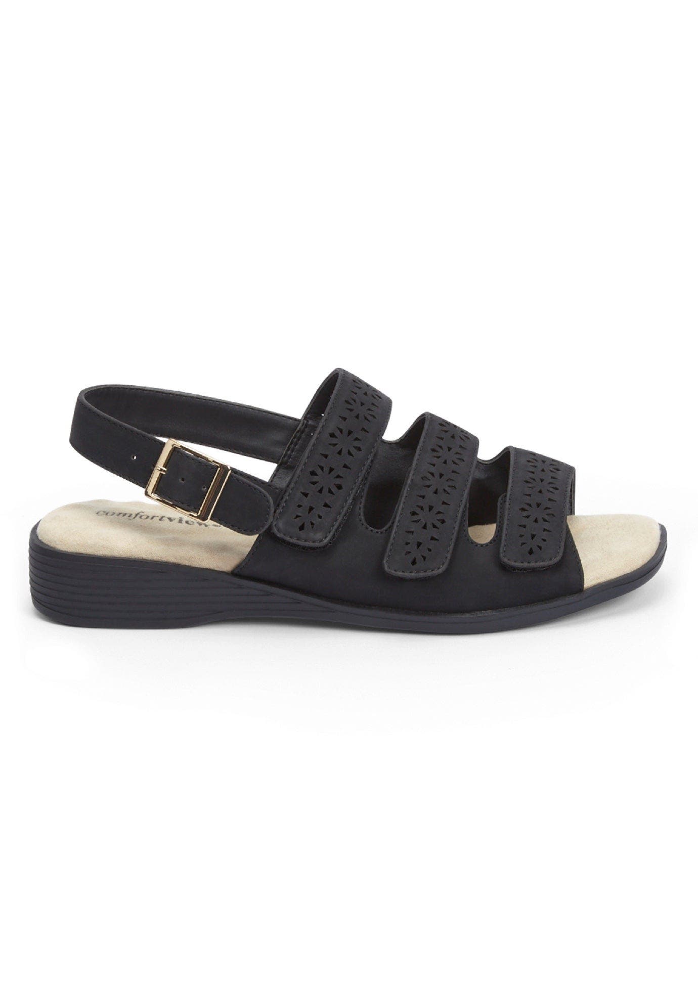 Comfortview The Sutton Sandal, Alternate, color, Black