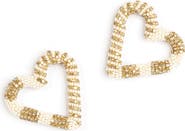 Deepa Gurnani Preeti Beaded Heart Hoop Earrings