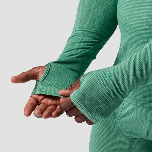 Backcountry Pines Microgrid Ultra-lt Baselayer 1/2-zip Scuba Top In Green