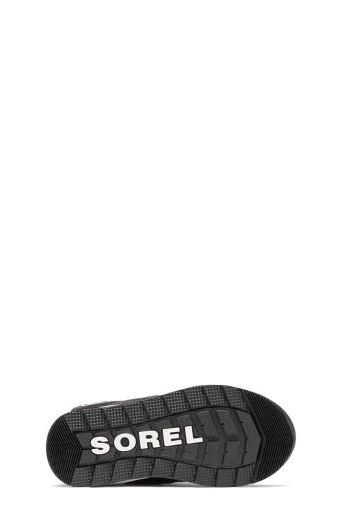 Sorel Kids' Whitney Ii Faux Fur Lined Waterproof Snow Boot In Black/sea Salt