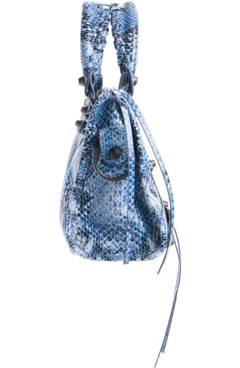 Balenciaga Mini Le City Python Embossed Leather Handbag, Alternate, color, 4735 Blue