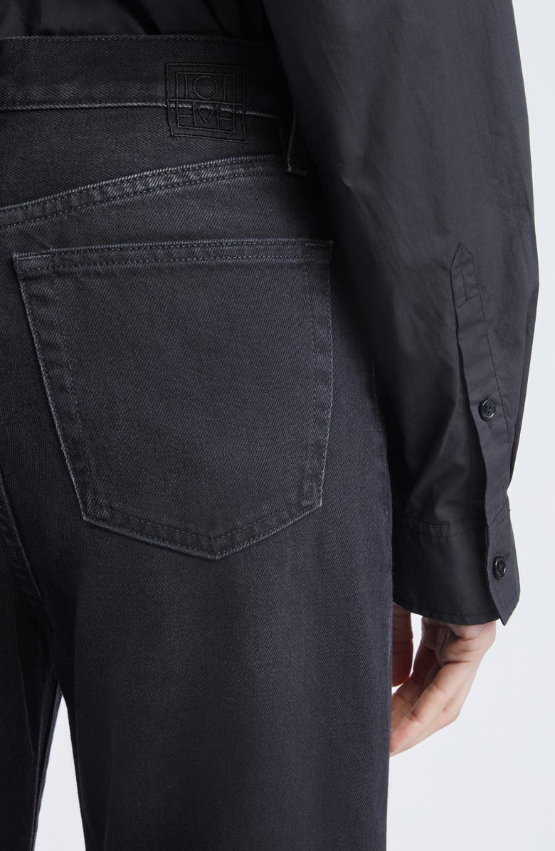 TOTEME Twisted Seam Organic Cotton Jeans, Alternate, color, Faded Black