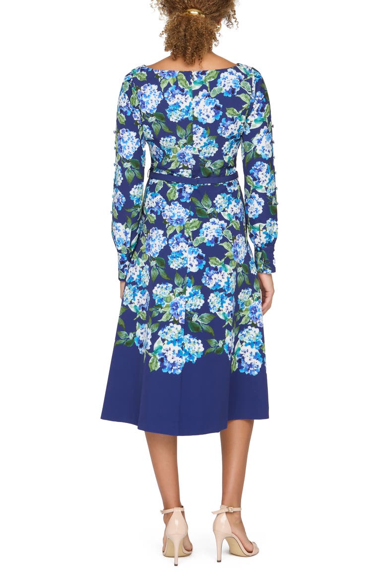 Briony Floral Midi Dress, Alternate, color, DEEP NAVY