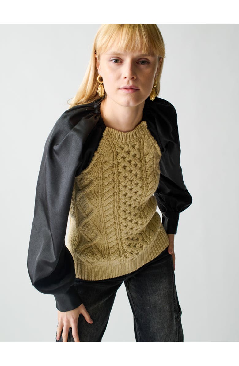 Lingua Franca Mekas Knit Combo Top, Alternate, color, 
