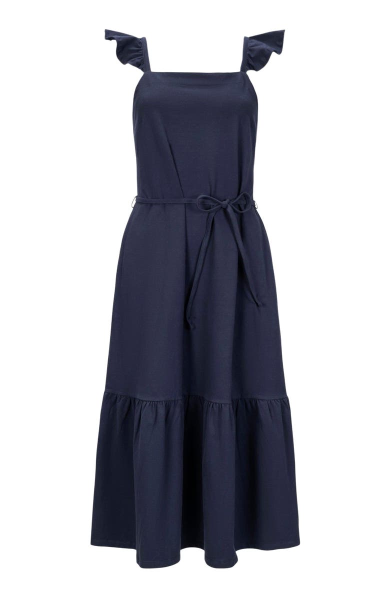 Hope & Henry Women's Organic Knit Flounce Dress, Alternate, color, Navy Flutter Sleeve