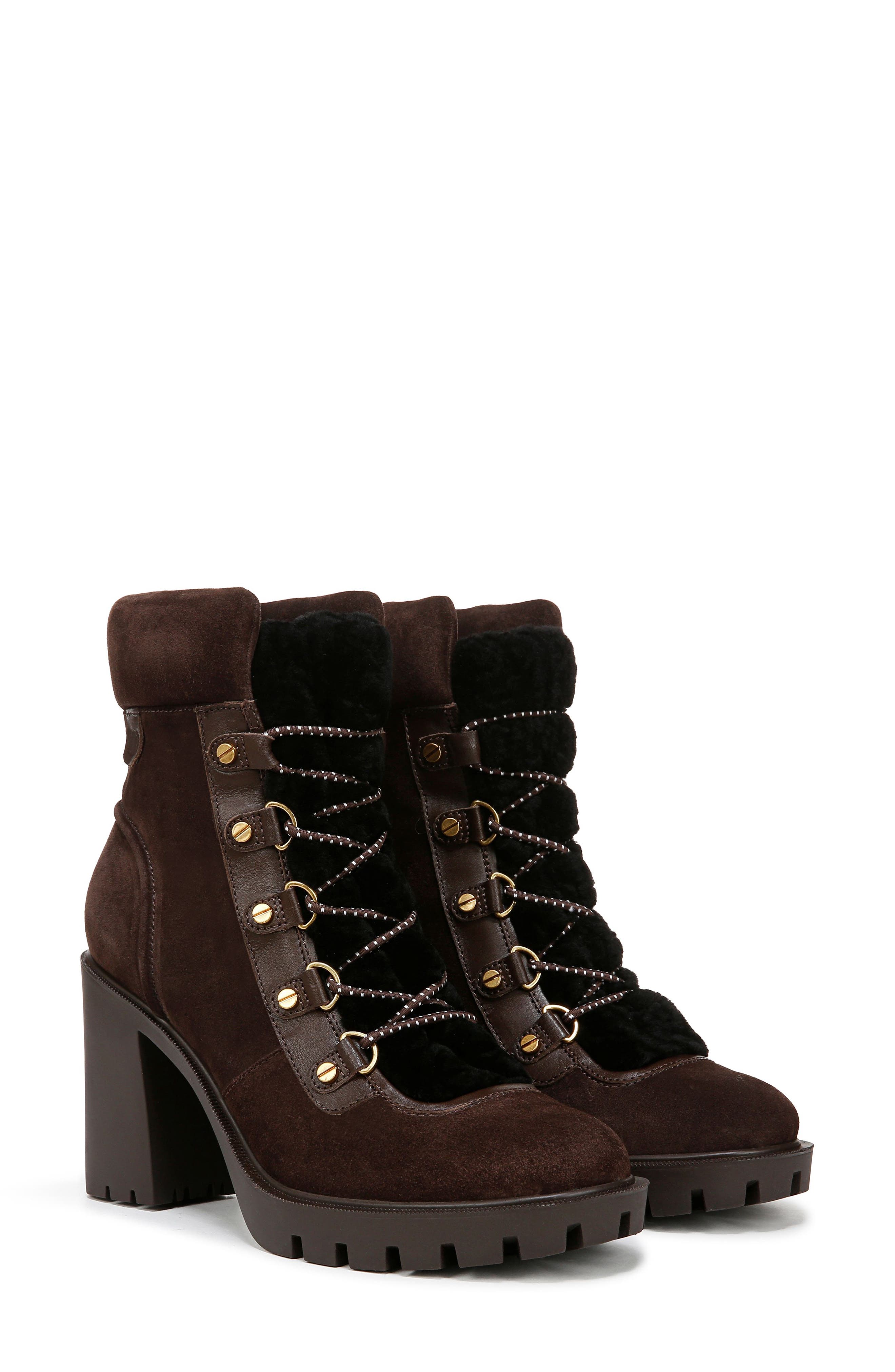 Veronica Beard Reece 2 Faux Fur Platform Bootie, Main, color, Espresso