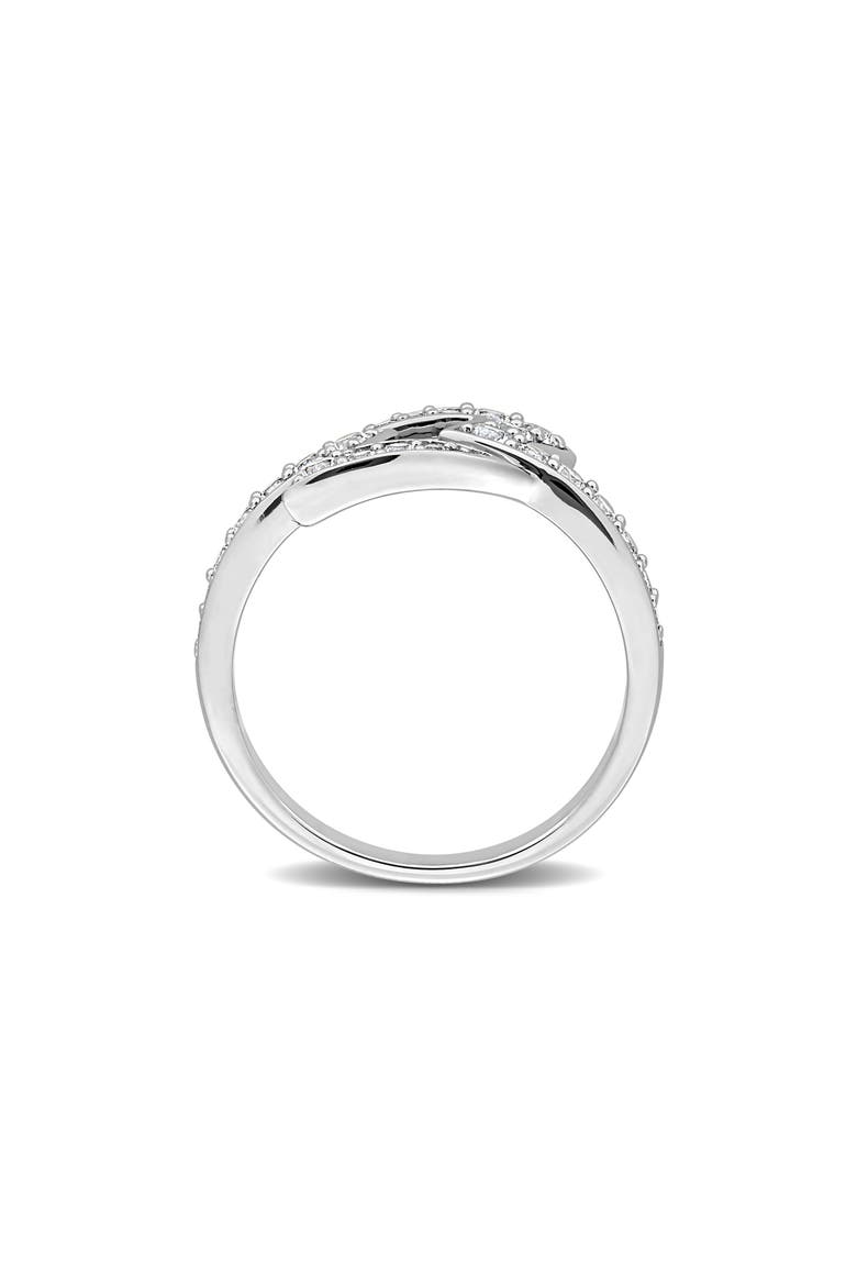 Sterling Silver Created White Sapphire Lightning Bolt Ring, Alternate, color, SILVER